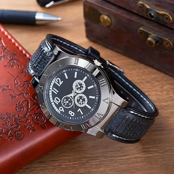 🔥⌚ Military USB Lighter Watch for Men – Windproof, Rechargeable & Stylish Gift 🎁