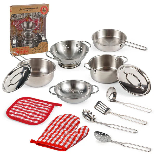 👩‍🍳 Kids Kitchen Set – Pretend Cooking Playset with Utensils, Food & Light/Sound Effects 🎵✨