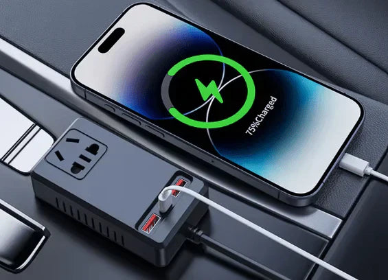 C12 Intelligent Car Power Inverter ⚡ | 150W AC Converter with USB-A & USB-C Ports 🚗🔋