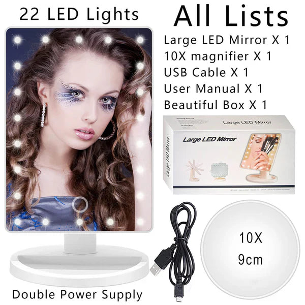 Large LED Makeup Mirror 💡 | 360° Rotating Light🔥