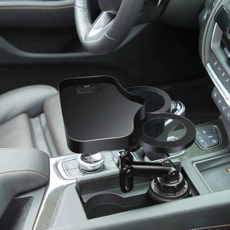 🔥 Car Cup Holder with 15W Wireless Charging – Fast & Secure Mount🚗☕