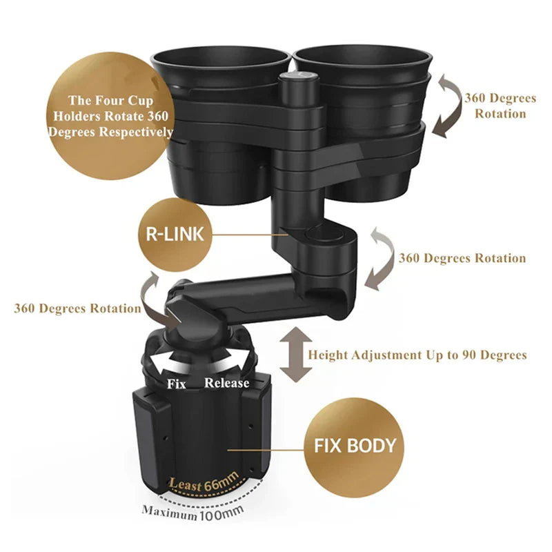 🔥 Car Cup Holder with 15W Wireless Charging – Fast & Secure Mount🚗☕