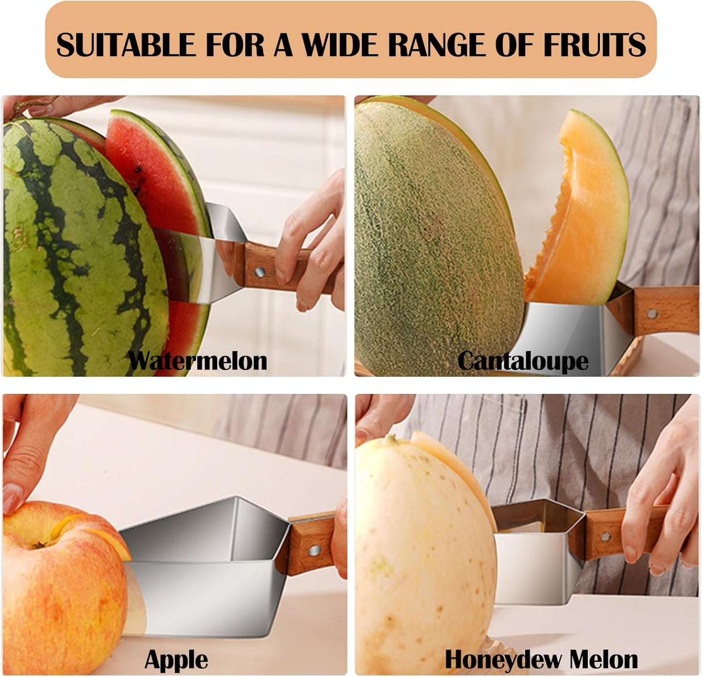 Triangle Watermelon Cutter, Fruit Slicer Tool with Windmill Design, Watermelon Cubes & Stainless Steel Divider, Perfect for Melon & Fruit Slicing, Kitchen Gadget