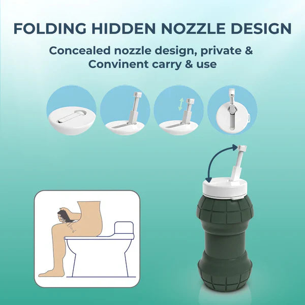 Portable Travel Bidet 550ml – Foldable, Soft Silicone Bottle