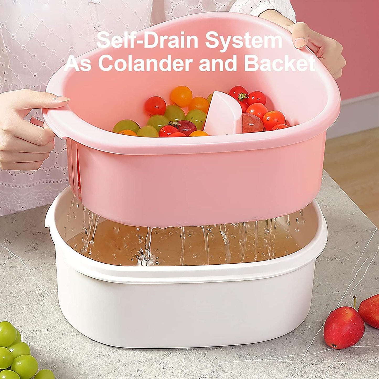 Fruit Cleaning Device 720 Degree Scrubbing Fruit And Vegetable Wash - Fruit And Vegetable Cleaning With Full-Sided Spin Scrubber Brush For Kitchen (Vegetable (Pink)