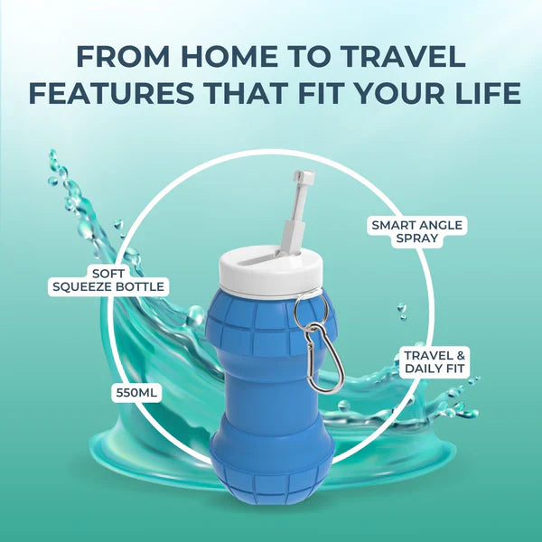 Portable Travel Bidet 550ml – Foldable, Soft Silicone Bottle