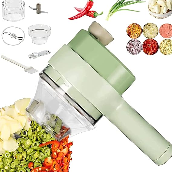 4 in 1 Portable Electric Chopper Set for Garlic Pepper Onion