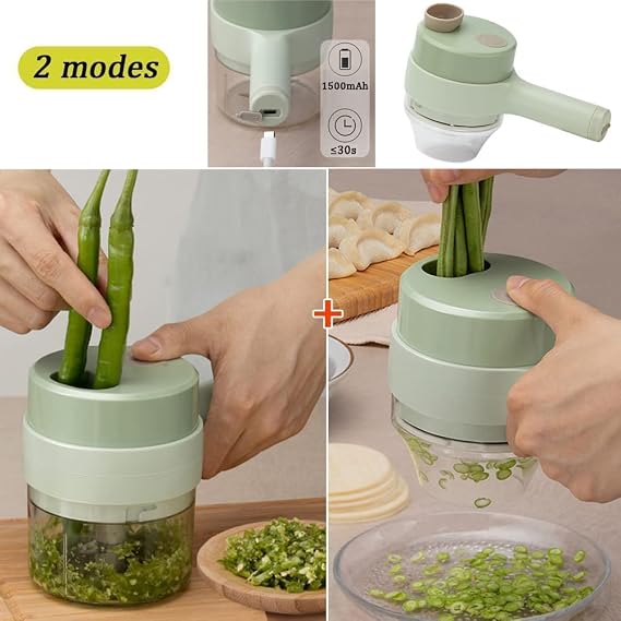 4 in 1 Portable Electric Chopper Set for Garlic Pepper Onion
