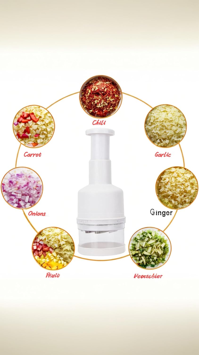 Manual Hand Press Vegetable Chopper & Onion Garlic Mincer